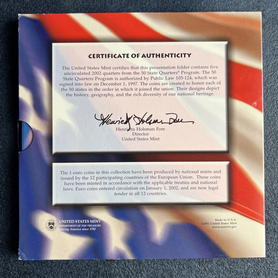 US Mint 2002: The 50 State Quarters & Euro Coin Collection (17 Coins) - Image 2 of 4