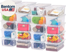 20-Pack Storage Bins with Lids, 6 Quart, Shoe Boxes Clear Stackable Containers O