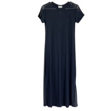 STEVE MADDEN Womens Blue Mesh Sheer Short Sleeve Maxi Dress Size S NWT