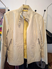 TCM Damen Leder Bikerjacke Beige Gr. M Kurz L...