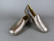 Reflexan Laufkomfort Damen Schuhe Mokassin Gr. 42 G Slipper Leder gold (MW)
