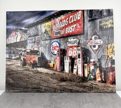 kramer junction harolds club tin metal sign wall garage sign