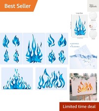 5 Sheets Flame Stencil Airbrush Flame Fire Stencil Fire Reusable Templates Pa...