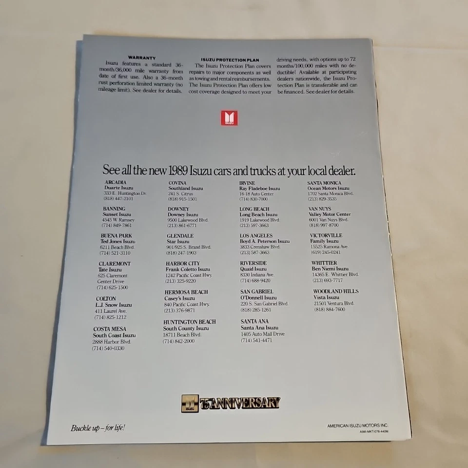 Lote De 7 Camionetas Isuzu 1981-2006 Original Car Venta Folleto Catálogo Foto 3 de 4