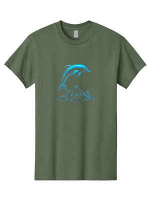 Dolphin-5 Mens Graphic Tee, 100% Cotton, Casual Summer Wear