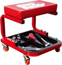Torin TR6300 Red Rolling Creeper Garage/Shop Seat: Padded Mechanic Stool with To