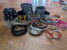 Lot of Multicolor Faux Leather Snap Cuff & Wr...