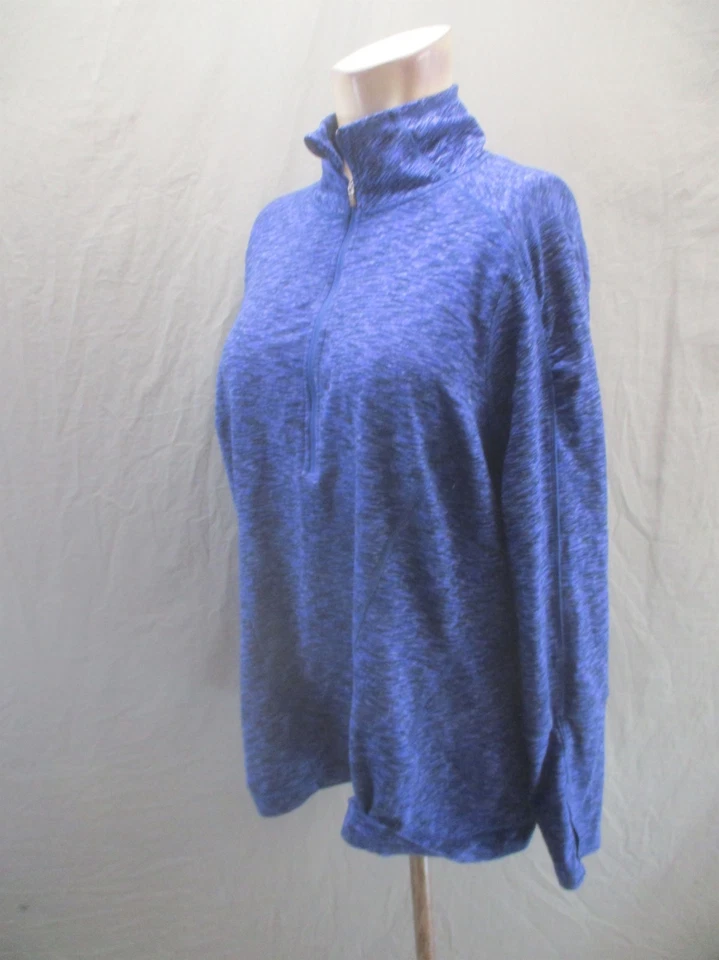Ropa deportiva de manga larga Zella talla 1X azul melange 1/2 cremallera 717 Foto 3 de 4