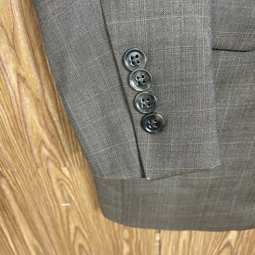 Jos A Bank 2 Piece Suit Mens 44R 38x29 Olive Green Multicolor Plaid 100% Wool - Picture 5 of 22