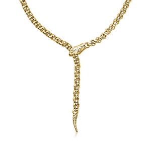 Authentic Ross-Simons Italian 14kt Yellow Gold-Plated Rolo-Link Adjustable Snake Necklace