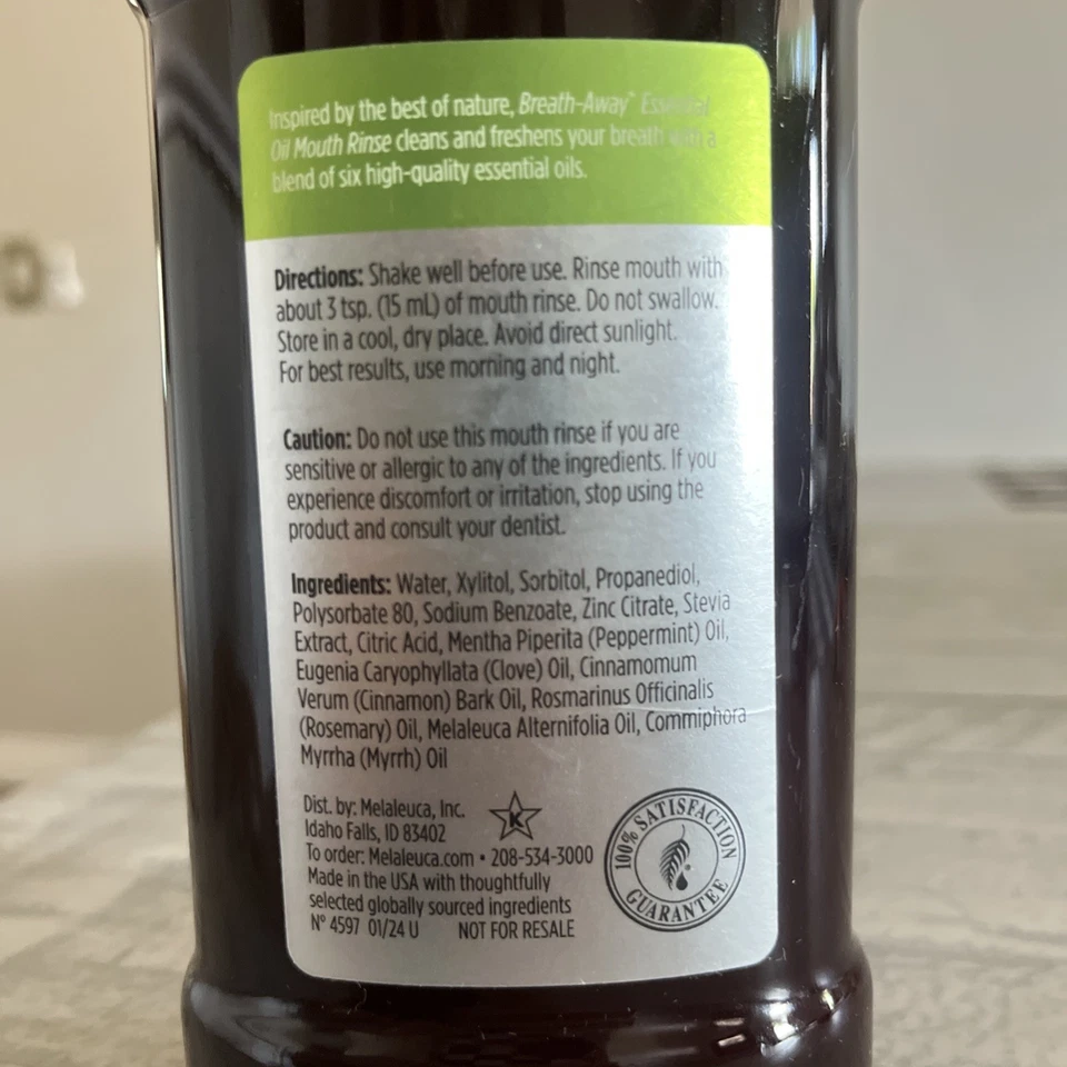NUEVO Enjuague bucal aceite esencial Melaleuca Breath Away 16 oz  Foto 3 de 4