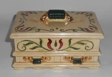 RARE Metlox Pottery Poppy Trail California Provincial Rooster Dower Box w/Lid