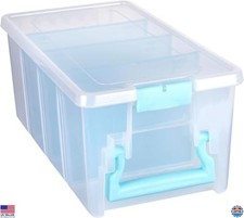 ArtBin 6925AA Semi Satchel Portable Craft Organizer, Clear Plastic Case, Aqua