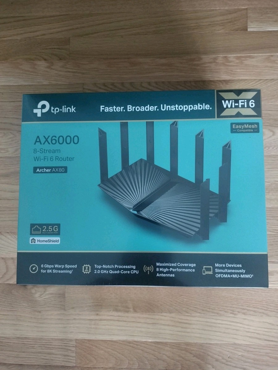 ピ*ロ様 中古品　TP-Link Archer AX80 Wi-Fi 6 ルータ TP-Link Archer AX80 Dual-Band AX6000 Wi-Fi 6 Router - Black