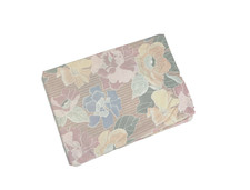 Vintage 70s Pacific Twin Flat Sheet No Iron Mauve Stripe Floral Print Retro Rare