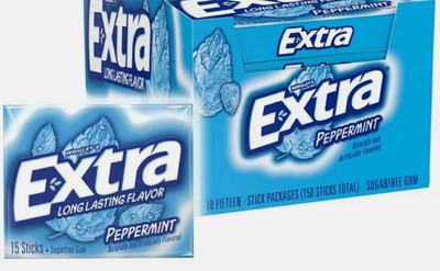 Full Box 10x Packs Wrigley's Extra Peppermint Gum | 15 Sticks Each | Sugar Free