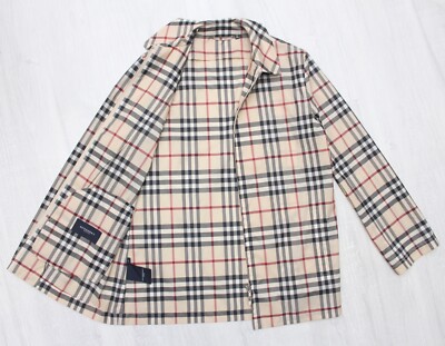 Women's BURBERRY Plaid Nova Check Full Zip Lightweight Jacket Coat