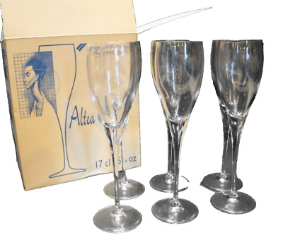 Bormioli Rocco Aria Altea Champagne Flutes Set of 6 With Box