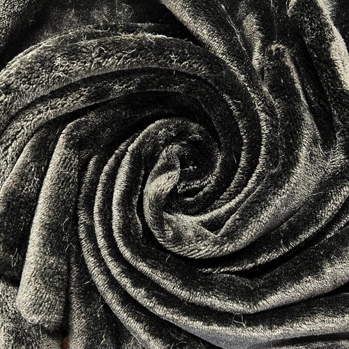 Plüsch Kuschliger Fleece Stoff Material Schwarz
