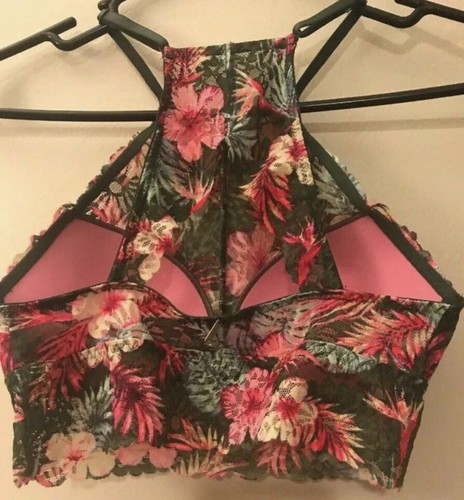 Victoria's Secret PINK Lace High Neck Pull On Racerback Bralette XS - Picture 4 of 6