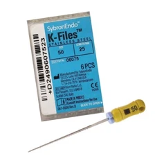 *6-Pieces* Kerr SybronEndo K-Files Hand Files Size-50 Length-25mm 06075