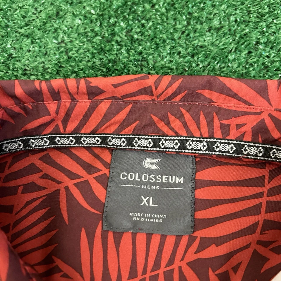 Minnesota Gophers Shirt Mens Extra Large Red Floral Button Up Hawaiian Colosseum - Image 2 of 4