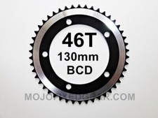 MOJO Fixed Gear Chainring 46T - 130 BCD Track Fixie single speed 3/32" - BLACK