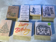 Choose One Rubber Stamp-Wood Mounted-Pre-owned-Words,Phrases Variety choice