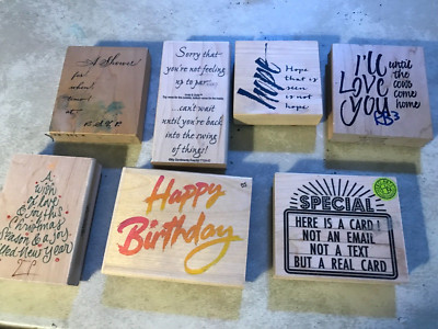 Choose One Rubber Stamp-Wood Mounted-Pre-owned-Words,Phrases=Variety choice