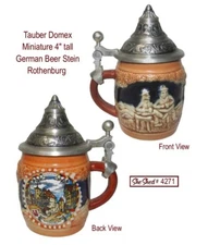 Tauber Domex Miniature German Beer Stein Rothenburg 4 inch tall Beer Mug