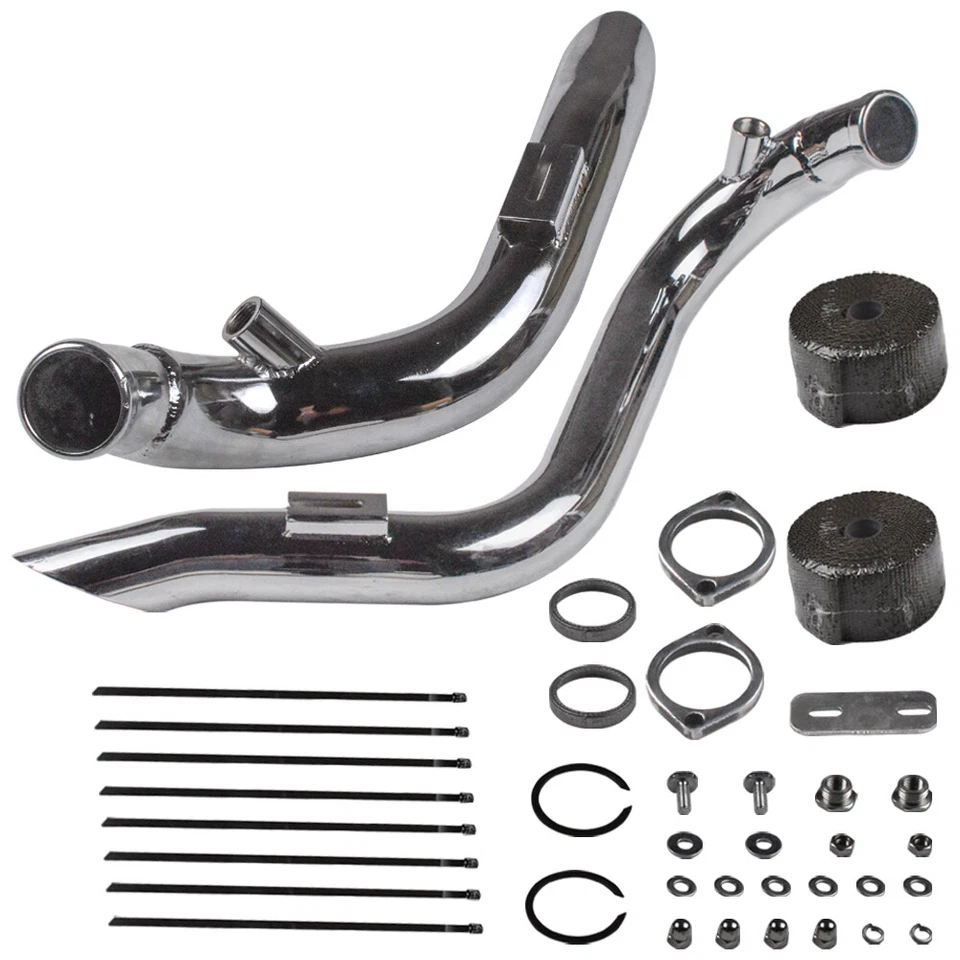 2" LAF Exhaust Pipes for Harley Sportster Softail 1984-2023 Silver Wrapped - Image 4 of 4