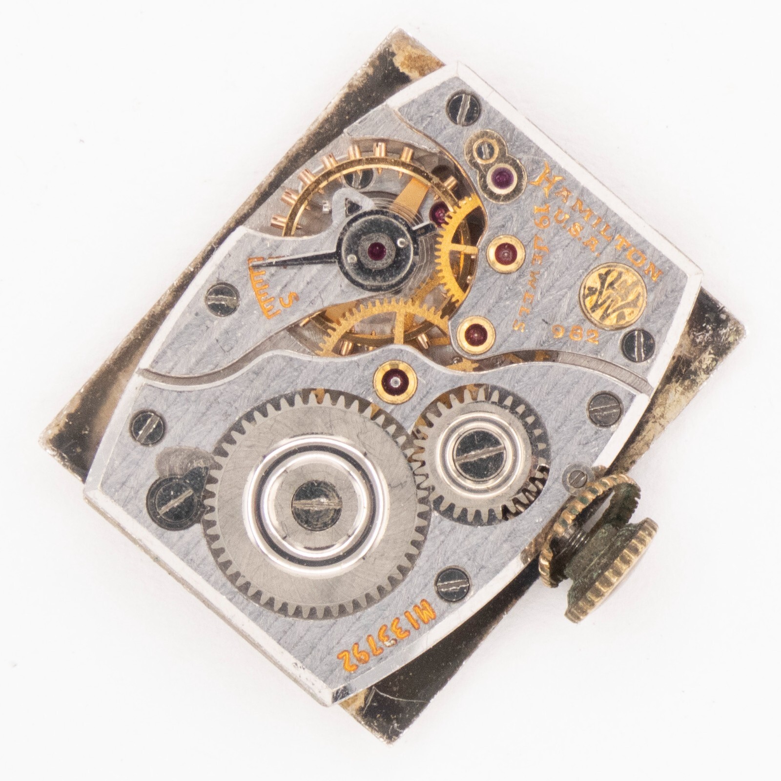Vintage Hamilton Caliber 982 19-Jewel Wristwatch Movement, Runs