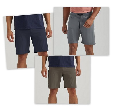 ATG by Wrangler Mens Performance Comfort Short w Drawcord UPF 40 Blue/Brown/Gray