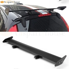 Black Trunk Spoiler Wing Visiblility Aluminum Adjustable GT Double Deck F1 Style