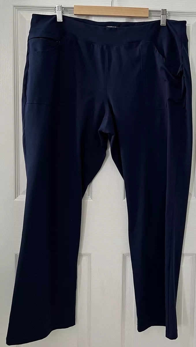 Lands' End Navy Blue Pants Women Plus Size 1X Pull On Stretch Waist  Athletic Fit