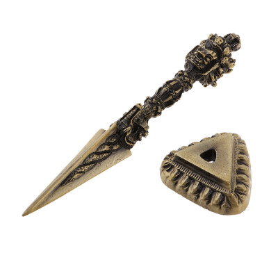 Faced Dark Phurba   7 Zoll Lungta Mahakala Tibetan  Vajra Gottheit Dolch