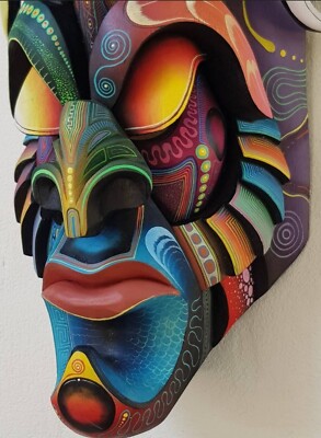 Authentic Boruca Mask, Costa Rica indigenous Art, tribal Mask, incredible design