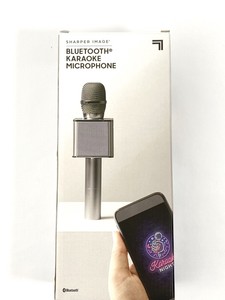 sharper image karaoke microphone and bluetooth speaker