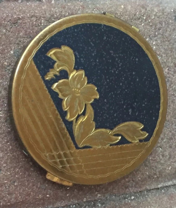 Vintage Brass Compact From Palm Beach Estate