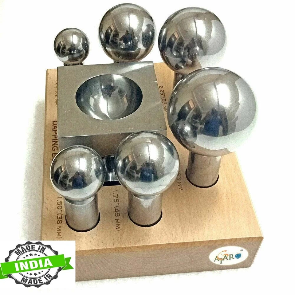 Dapping Doming 6Pc Punch Set, 32-63mm (Extra Large) Punches & Jumbo metalsmith - Image 2 of 4