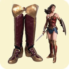 Scarpe Scarpa per Justice League Wonder Woman Cosplay Stivali Stivali Scarpe