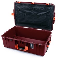 Oxblood  Orange Pelican 1595 Air case with combo lid pouch  empty bottom.