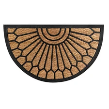 Kate Aurora Blaine Half Circle Welcome Bristled Outdoor All Season Welcome Mat