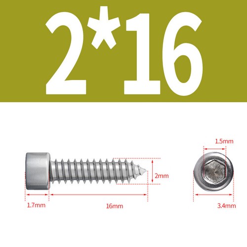 Tornillo autorroscante de cabeza de tapa de acero inoxidable Allen Socket Tappers pernos M1.7 - M6 - Imagen 20 de 76