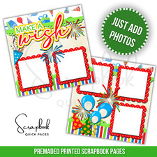 Birthday Girl Boy Scrapbook Pages PRINTED Premade Scrapbook Quick Pages 124