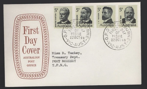 1969 Australian Prime Ministers APO Shield Addressed FDC - Unsealed Flap