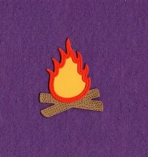 CAMPFIRE camping  3 die cuts scrapbook cards