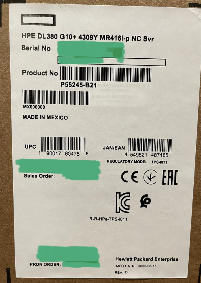 HPE DL380 Gen10 Plus Xeon 4309Y 32GB RAM 8xSFF 800W PSU SATA/SAS/NVMe MR416i-p - Image 2 of 3