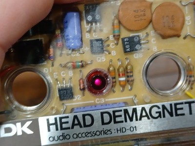Ancienne cassette démagnétiseur tête transparente TDK HD-01 pour