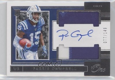 2019 Panini One /149 Parris Campbell #37 RPA Rookie Dual Patch Auto RC